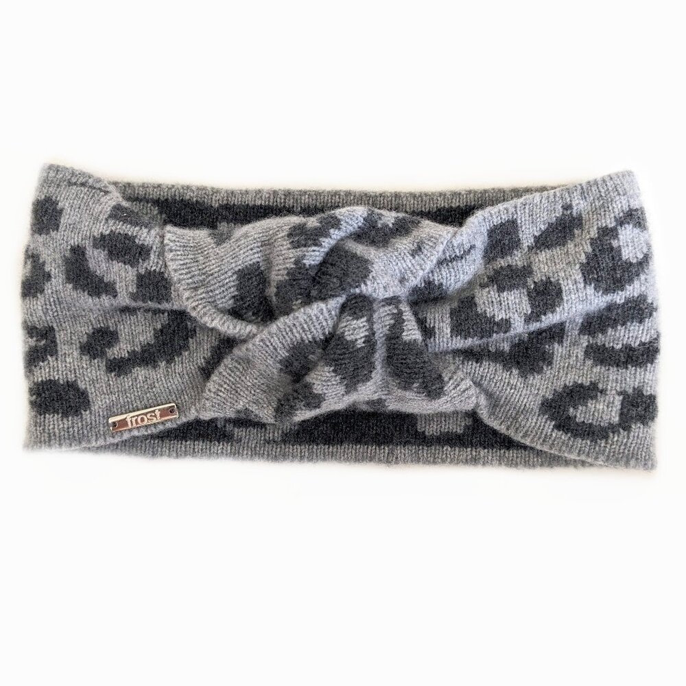 Cashmere Merino Wool Blend Leopard Print Headband